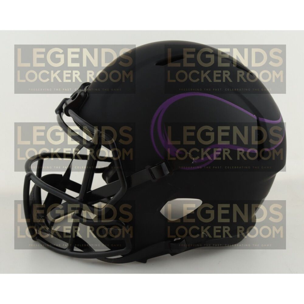 Cris Carter Signed Vikings Eclipse Matte Riddell Speed F/S Replica Helmet -